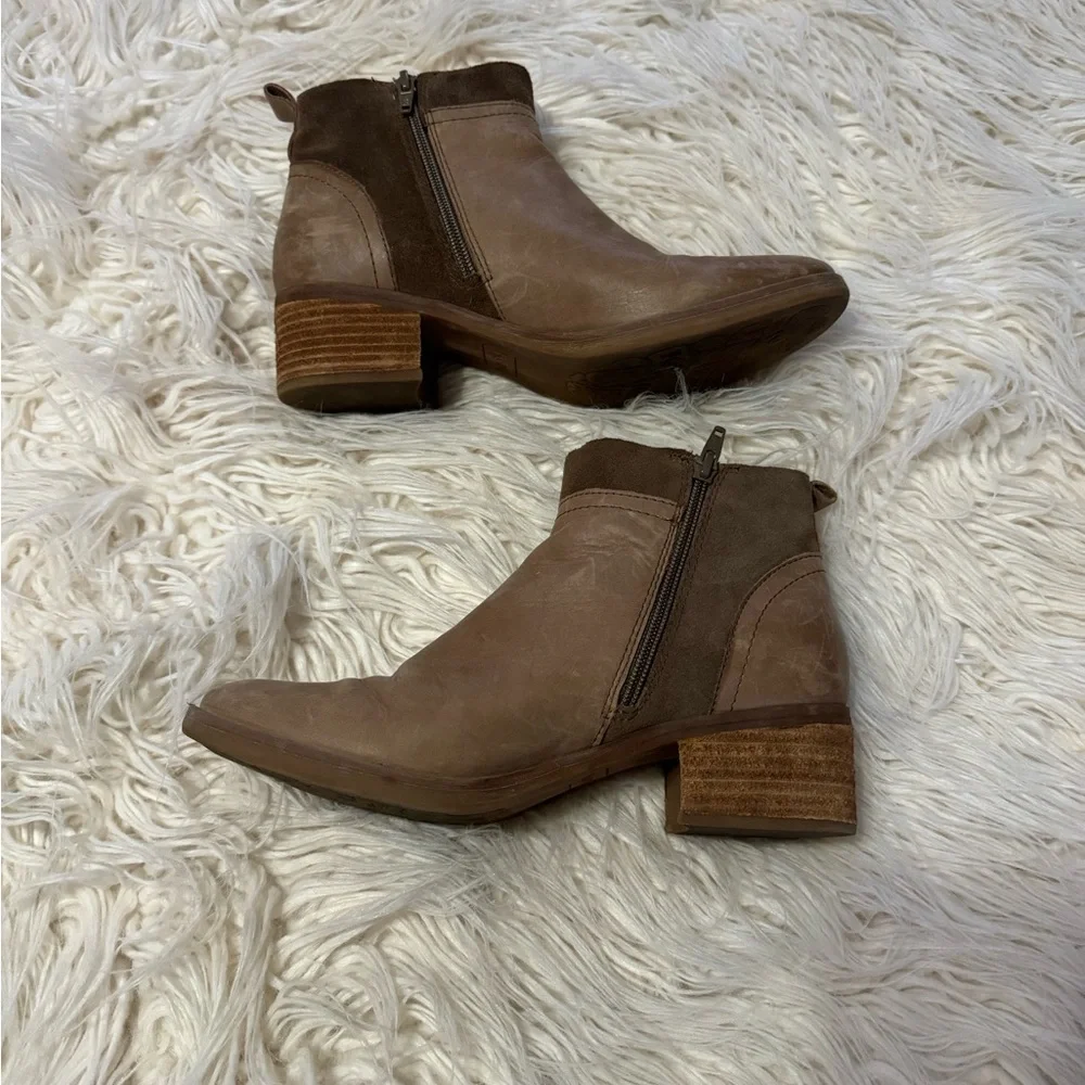 Korks Thyone Leather Ankle Booties Size 7.5 brown heeled boots - Picture 4 of 11